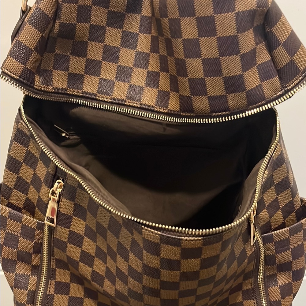 Checkered Brown Backpack - Picture 13 of 14